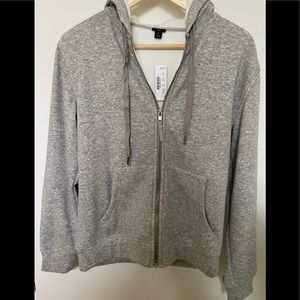 J Crew Velour Lined Zip Hoodie